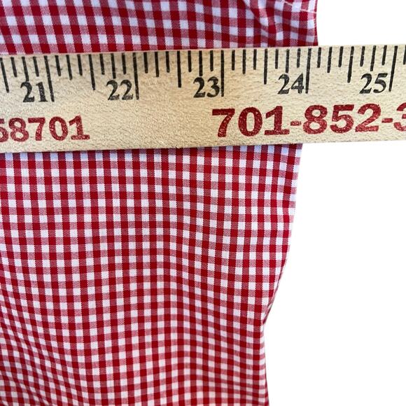 Izod Shirt Men's Size Large Tall Red Gingham Check Non Iron Dress Casual Checked - Picture 10 of 10